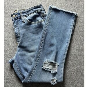 Universal Thread Jeans Size 4 Blue Distressed High Rise Slim Straight Stretch